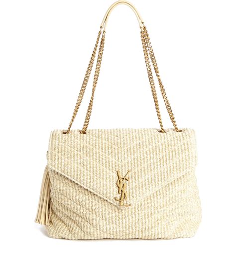 ysl straw shoulder bag